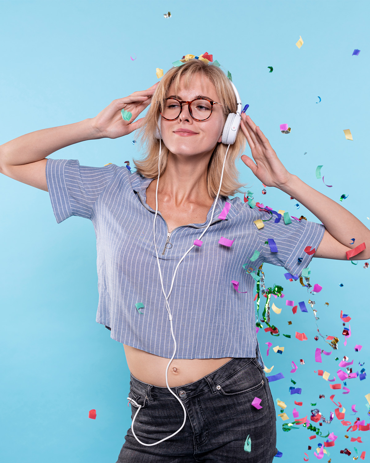 Person listening to a personalised birthday song on their phone